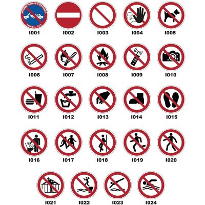 Ambiance-sticker Autocollant plastifié Interdictions ISO7010 - NF - 24 interdictions au choix - Vinyle adhésif interdit stationner fumer - Publicité Ambiance-sticker Autocollant plastifié Interdictions ISO7010 - NF - 24 interdictions au choix - Vinyle adhésif interdit stationner fumer - Publicité