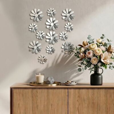 Ambiance-sticker Pack de 12 fleurs 3D chics adhésives MIROIR - Publicité Ambiance-sticker Pack de 12 fleurs 3D chics adhésives MIROIR - Publicité