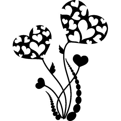 Ambiance-sticker Sticker 2 fleurs en coeur enlacées - Publicité Ambiance-sticker Sticker 2 fleurs en coeur enlacées - Publicité
