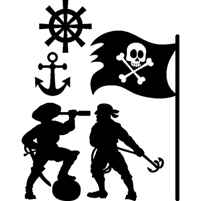 Ambiance-sticker Sticker 2 pirates à bord - Publicité Ambiance-sticker Sticker 2 pirates à bord - Publicité