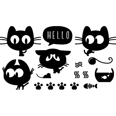 NC Sticker 4 petits chats rigolos - Publicité NC Sticker 4 petits chats rigolos - Publicité