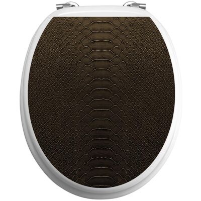 Ambiance-sticker Sticker abattant toilette effet cuir de serpent noir - Publicité Ambiance-sticker Sticker abattant toilette effet cuir de serpent noir - Publicité