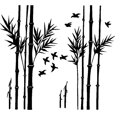 Ambiance-sticker Sticker Bambous et ses oiseaux - Publicité Ambiance-sticker Sticker Bambous et ses oiseaux - Publicité