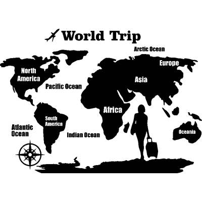 NC Sticker carte du monde World trip - Publicité NC Sticker carte du monde World trip - Publicité