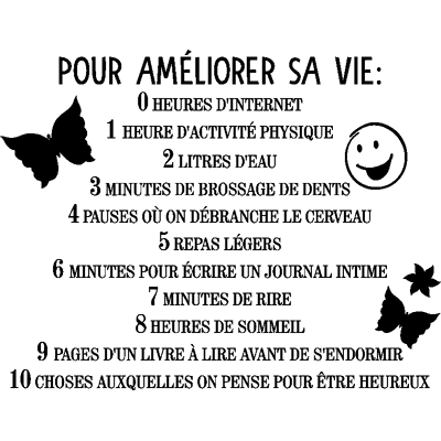 Ambiance-sticker Sticker citation Pour améliorer sa vie - Publicité Ambiance-sticker Sticker citation Pour améliorer sa vie - Publicité