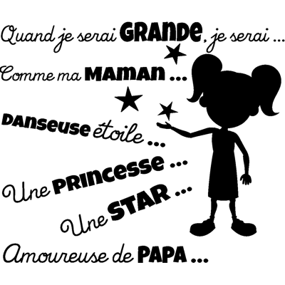 Ambiance-sticker Sticker citation Quand je serai grande, je serai comme maman - Publicité Ambiance-sticker Sticker citation Quand je serai grande, je serai comme maman - Publicité