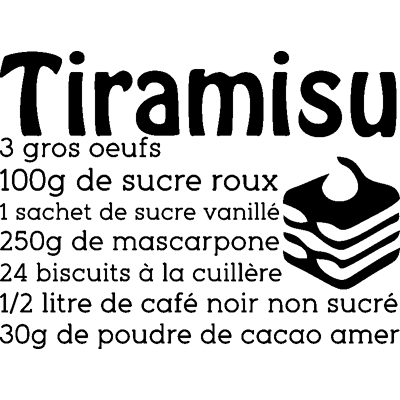 Ambiance-sticker Sticker citation recette Tiramisu - Publicité Ambiance-sticker Sticker citation recette Tiramisu - Publicité