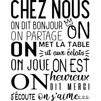 Ambiance-sticker Sticker citation règle de la maison chez nous - Publicité Ambiance-sticker Sticker citation règle de la maison chez nous - Publicité