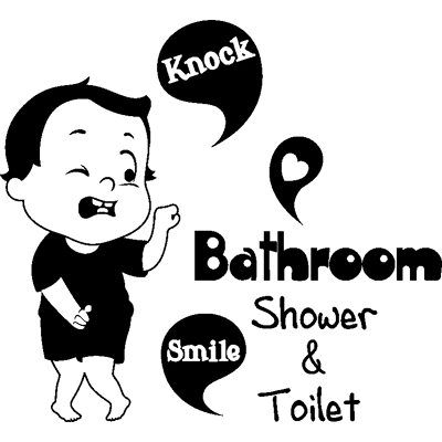 NC Sticker citation salle de bain Bathroom Shower & Toilet - Publicité NC Sticker citation salle de bain Bathroom Shower & Toilet - Publicité