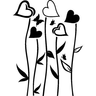 NC Sticker coeurs de fleurs et papillons - Publicité NC Sticker coeurs de fleurs et papillons - Publicité