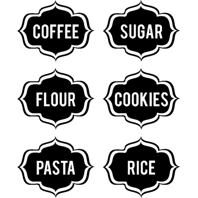 NC Sticker cuisine Coffee, Sugar, Flour, cookies, pasta, rice - Publicité NC Sticker cuisine Coffee, Sugar, Flour, cookies, pasta, rice - Publicité
