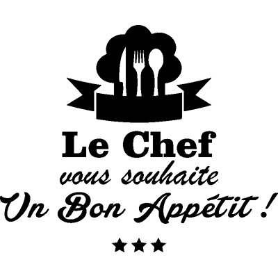 NC Sticker cuisine Le chef vous souhaite un bon appetit - Publicité NC Sticker cuisine Le chef vous souhaite un bon appetit - Publicité