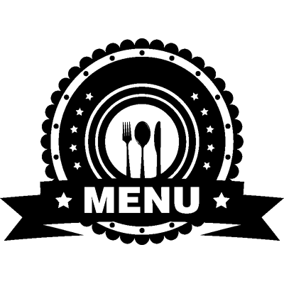 NC Sticker cuisine Menu avec étoiles et ruban - Publicité NC Sticker cuisine Menu avec étoiles et ruban - Publicité