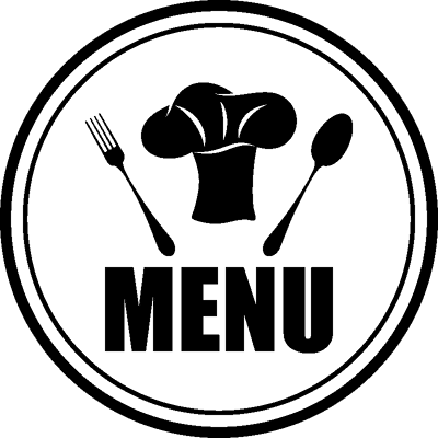 NC Sticker cuisine Menu, fourchette, cuillère et toque - Publicité NC Sticker cuisine Menu, fourchette, cuillère et toque - Publicité