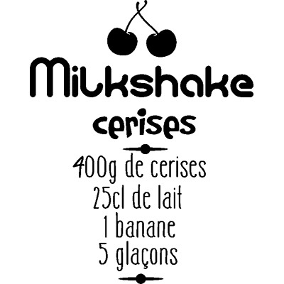 Ambiance-sticker Sticker cuisine recette Milkshake Cerises - Publicité Ambiance-sticker Sticker cuisine recette Milkshake Cerises - Publicité