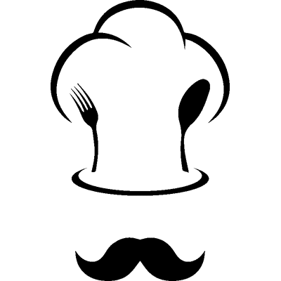 NC Sticker cuisine Toque de chef et moustache - Publicité NC Sticker cuisine Toque de chef et moustache - Publicité