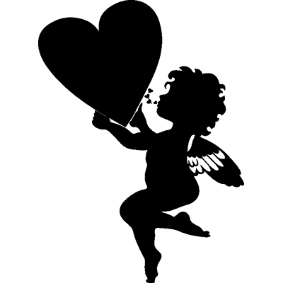 Ambiance-sticker Sticker cupidon avec un grand coeur - Publicité Ambiance-sticker Sticker cupidon avec un grand coeur - Publicité