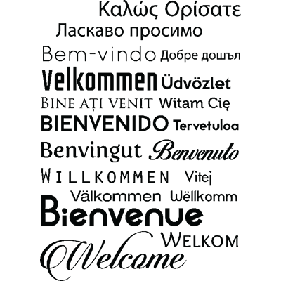 NC Sticker Design Welcome multilingue - Publicité NC Sticker Design Welcome multilingue - Publicité