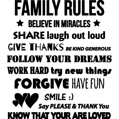 Ambiance-sticker Sticker Family Rules - Publicité Ambiance-sticker Sticker Family Rules - Publicité