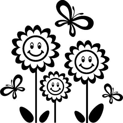 Ambiance-sticker Sticker Fleurs et papillons enfantin - Publicité Ambiance-sticker Sticker Fleurs et papillons enfantin - Publicité