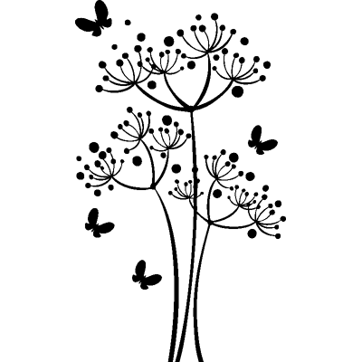 Ambiance-sticker Sticker fleurs et quelques papillons - Publicité Ambiance-sticker Sticker fleurs et quelques papillons - Publicité