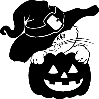 Ambiance-sticker Sticker halloween Chat avec chapeau - Publicité Ambiance-sticker Sticker halloween Chat avec chapeau - Publicité