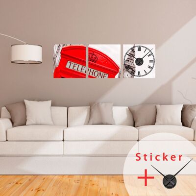 Ambiance-sticker Sticker horloge Cabine Londonienne - Publicité Ambiance-sticker Sticker horloge Cabine Londonienne - Publicité