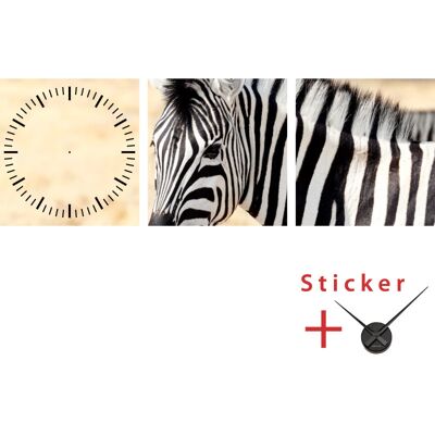 NC Sticker horloge Portrait zèbre - Publicité NC Sticker horloge Portrait zèbre - Publicité