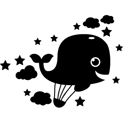 NC Sticker La baleine volante - Publicité NC Sticker La baleine volante - Publicité