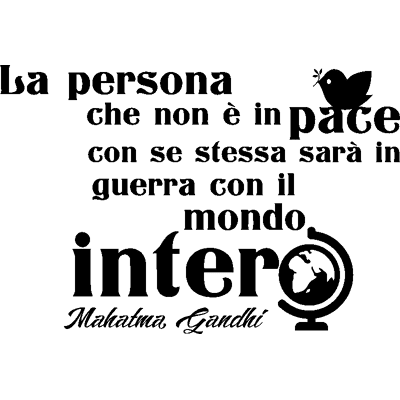 Mahatma Gandhi - La persona che non è in pace - Sticker mural - Publicité Mahatma Gandhi - La persona che non è in pace - Sticker mural - Publicité