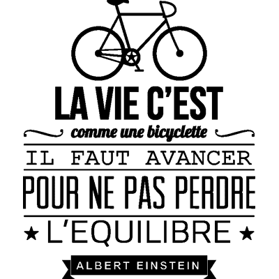 NC Sticker La vie c’est comme une bicyclette – Albert Einstein - Publicité NC Sticker La vie c’est comme une bicyclette – Albert Einstein - Publicité