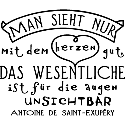 NC Sticker - Man sieht nur mit dem Herzen gut - Sticker - Publicité NC Sticker - Man sieht nur mit dem Herzen gut - Sticker - Publicité