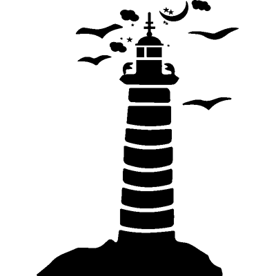 NC Sticker mouettes autours d'un phare - Publicité NC Sticker mouettes autours d'un phare - Publicité