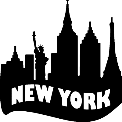 NC Sticker New York skyline texte - Publicité NC Sticker New York skyline texte - Publicité