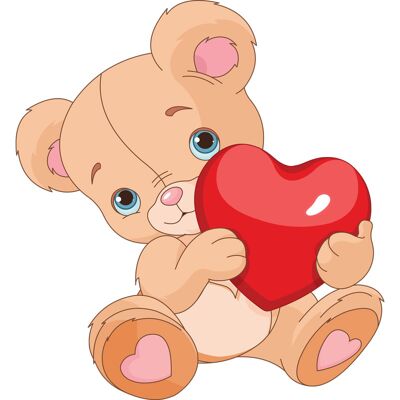 Ambiance-sticker Sticker nounours et son coeur - Publicité Ambiance-sticker Sticker nounours et son coeur - Publicité