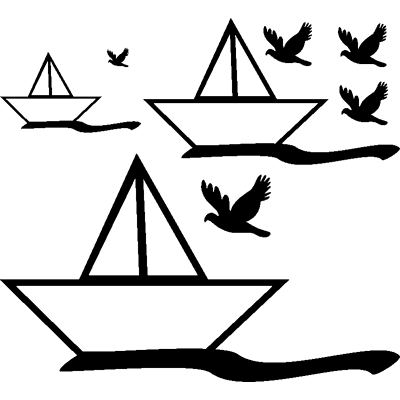 NC Sticker Origami bateaux et oiseaux - Publicité NC Sticker Origami bateaux et oiseaux - Publicité