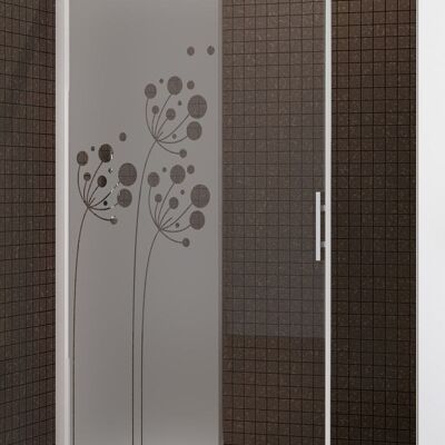 Ambiance-sticker Sticker porte de douche Fleurs artistiques - Publicité Ambiance-sticker Sticker porte de douche Fleurs artistiques - Publicité