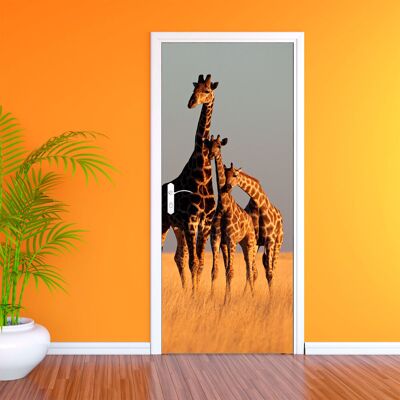 Ambiance-sticker Sticker porte maman girafe et sa portée - Publicité Ambiance-sticker Sticker porte maman girafe et sa portée - Publicité