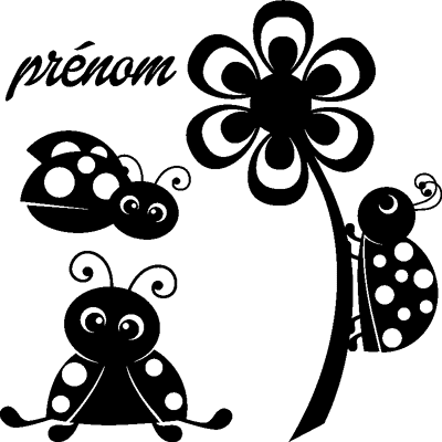 Ambiance-sticker Sticker prénom personnalisable Jolies petites coccinelles - Publicité Ambiance-sticker Sticker prénom personnalisable Jolies petites coccinelles - Publicité