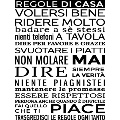 NC Sticker Regole di casa - Publicité NC Sticker Regole di casa - Publicité