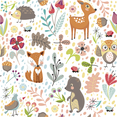 Ambiance-sticker Sticker tapisserie chambre enfant les animaux des bois - Publicité Ambiance-sticker Sticker tapisserie chambre enfant les animaux des bois - Publicité