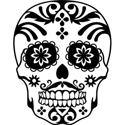 NC Sticker Tête de mort Gringo décoré - Publicité NC Sticker Tête de mort Gringo décoré - Publicité