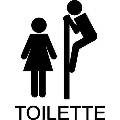 NC Sticker "Toilette" - garçon curieux - Publicité NC Sticker "Toilette" - garçon curieux - Publicité