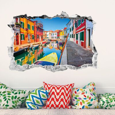 Inconnu - Vue de Venise - Trompe l'oeil - Sticker mural - Publicité Inconnu - Vue de Venise - Trompe l'oeil - Sticker mural - Publicité