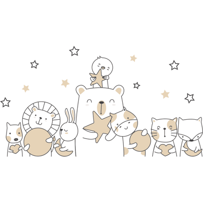 Ambiance-sticker Stickers animaux à la pêche à la lune et aux étoiles - Publicité Ambiance-sticker Stickers animaux à la pêche à la lune et aux étoiles - Publicité