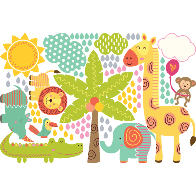Ambiance-sticker Stickers animaux d'Afrique dans la savane - Publicité Ambiance-sticker Stickers animaux d'Afrique dans la savane - Publicité