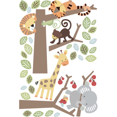 Ambiance-sticker Stickers animaux de la jungle et l'arbre des bois - Publicité Ambiance-sticker Stickers animaux de la jungle et l'arbre des bois - Publicité