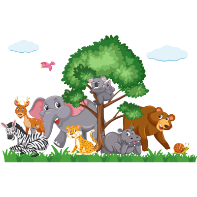 Ambiance-sticker Stickers animaux éléphant et ses amis - Publicité Ambiance-sticker Stickers animaux éléphant et ses amis - Publicité