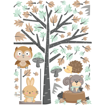 Ambiance-sticker Stickers animaux loufoques des bois - Publicité Ambiance-sticker Stickers animaux loufoques des bois - Publicité