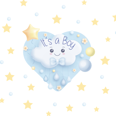 Ambiance-sticker Stickers baby shower it's a boy cœur - Publicité Ambiance-sticker Stickers baby shower it's a boy cœur - Publicité